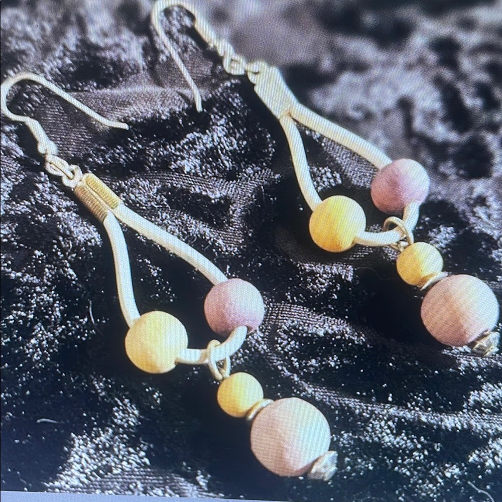 Elegant Yellow and Purple Beaded Earrings